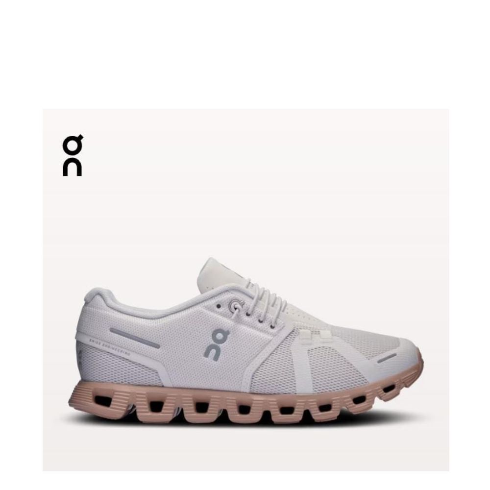 ON CLOUD 5 SAND/ROSEBROW WOMEN RUNNING SHOES 